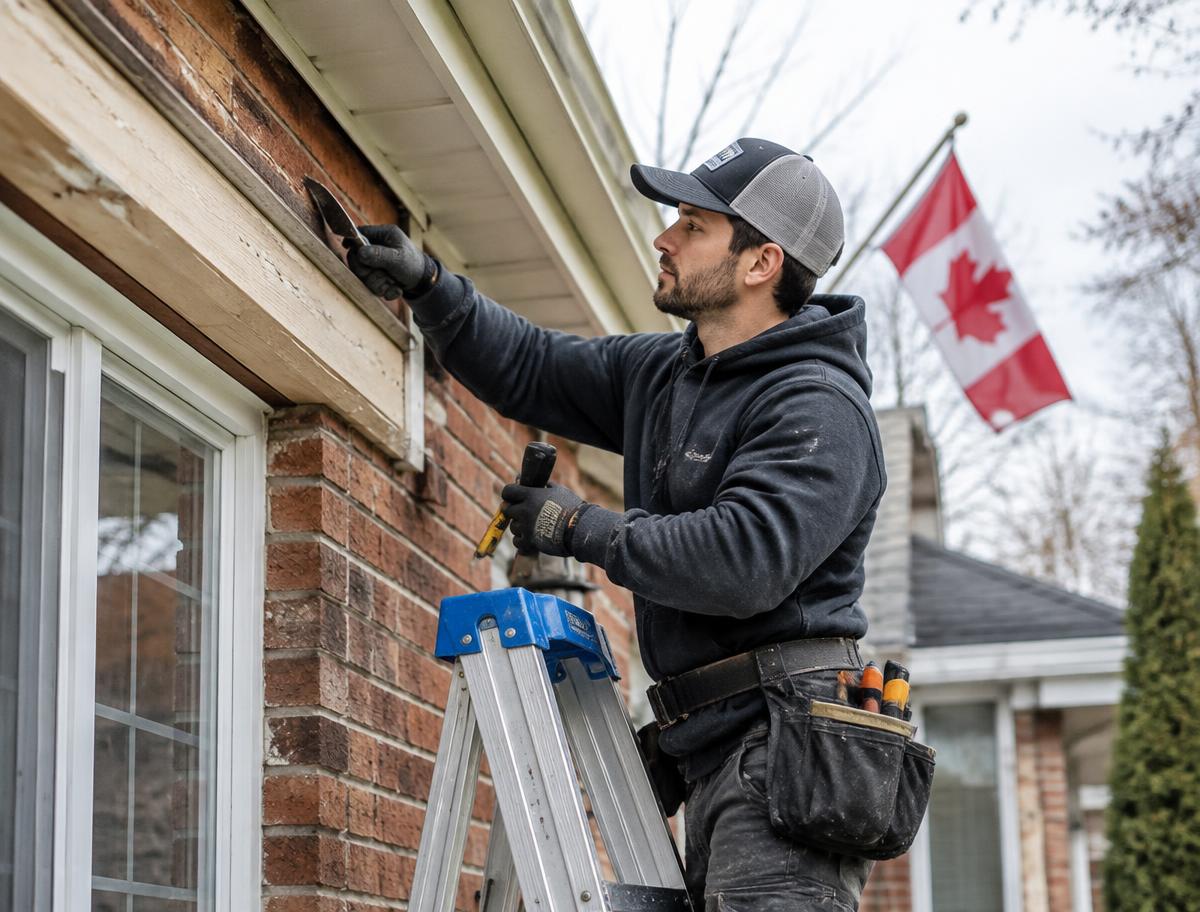 Exterior trim and siding repair on a Niagara home