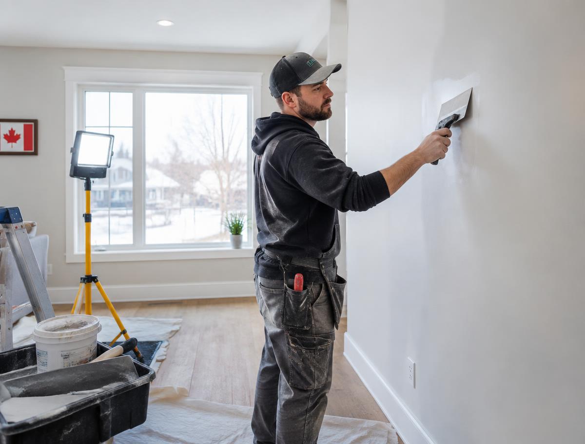 Drywall and interior wall repair in progress